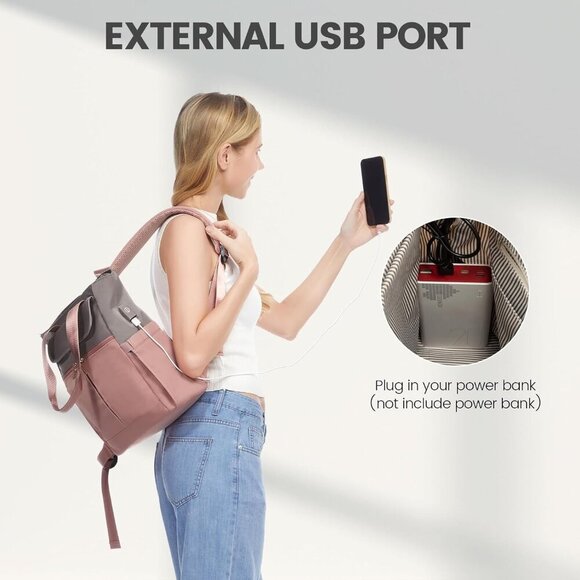 Convertible Women’s Backpack Purse Mini Daypack Travel Work Tote Set - Picture 6 of 6